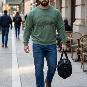 Sudadera verde. Guess