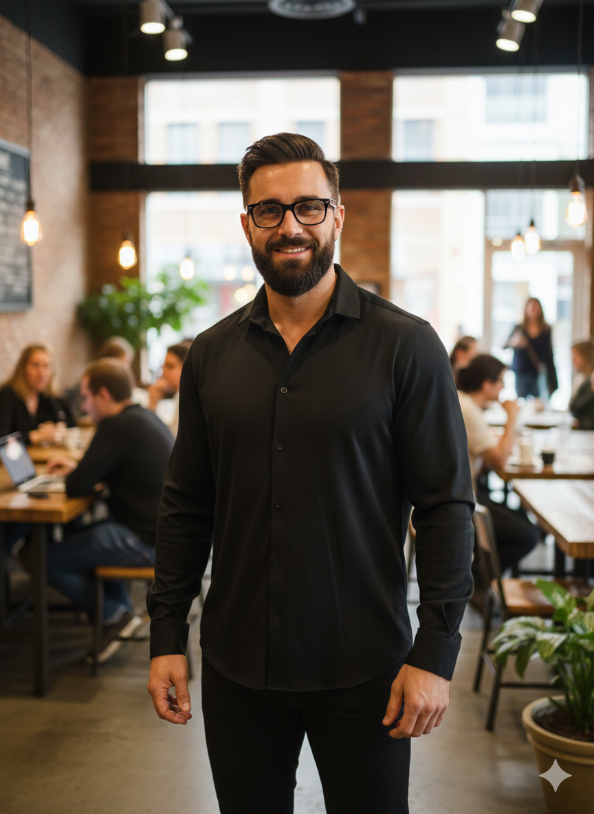 Camisa negra. Penguin