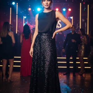 Falda negra de lentejuelas. Claudie Pierlot