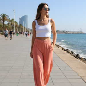 Pantalón rosa. Only