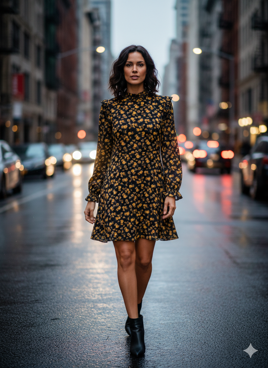 Vestido marino estampado. Tommy Hilfiguer