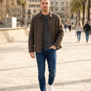 Sobre camisa gris. Benetton