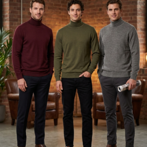 Suéter burdeos, gris, y verde. BIB