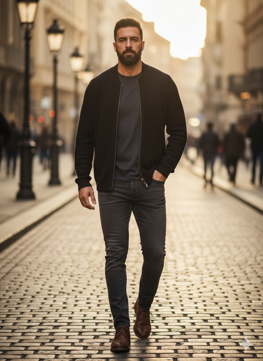 chaqueta negro. New In Town