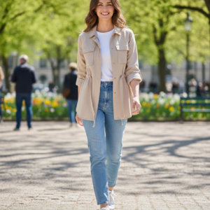 Chaqueta beige. Only