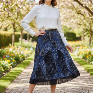 Falda azul estampado. Tommy Hilfiger