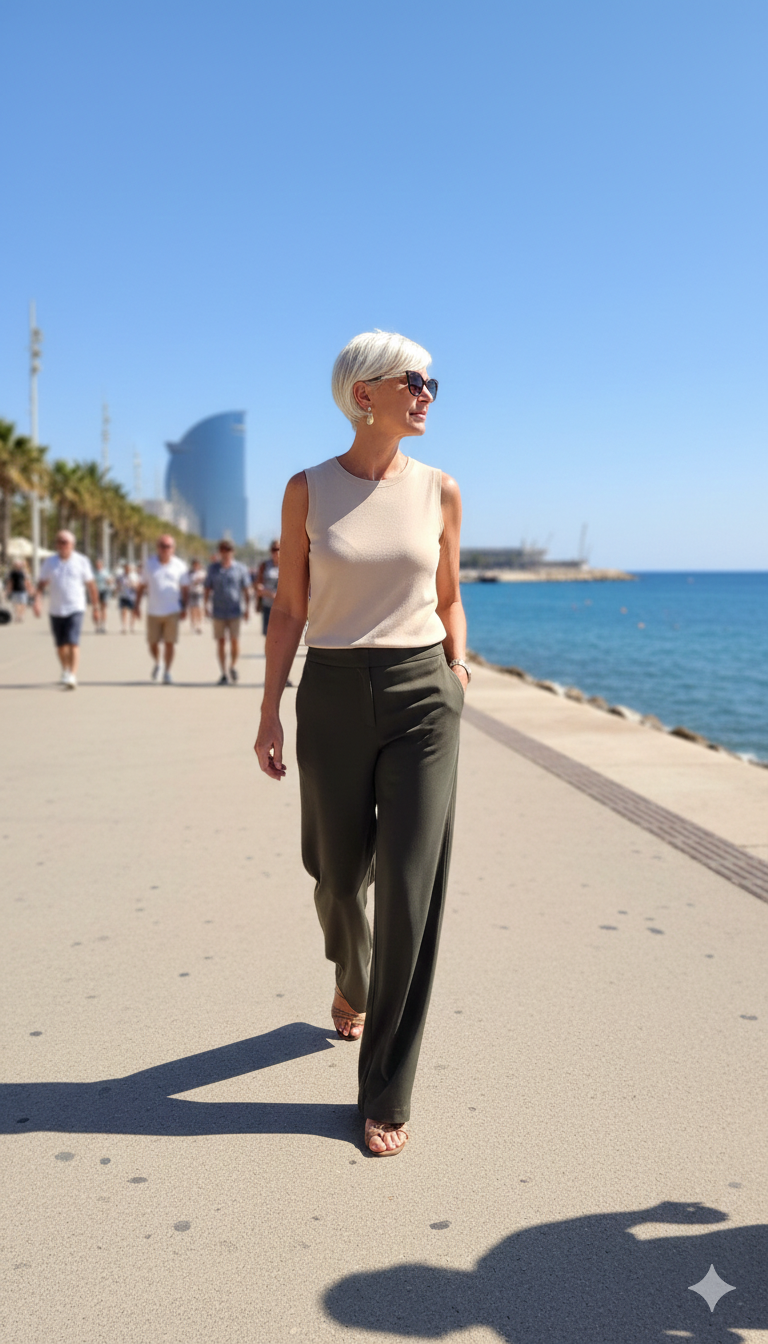 Pantalón verde. Only