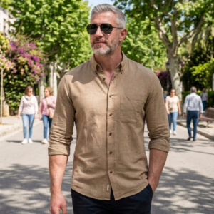 Camisa marrón. Only & Sons