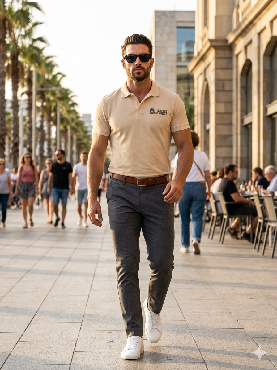 Polo beige, Cavalli Class