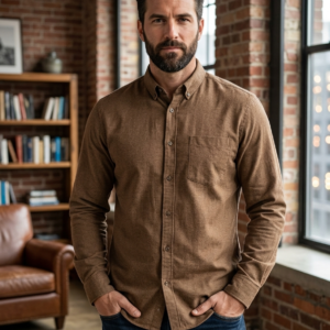 Camisa marrón oscuro. Only & Sons