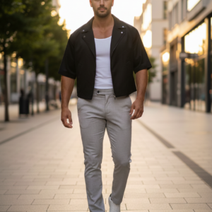 Pantalón gris. Only & Sons