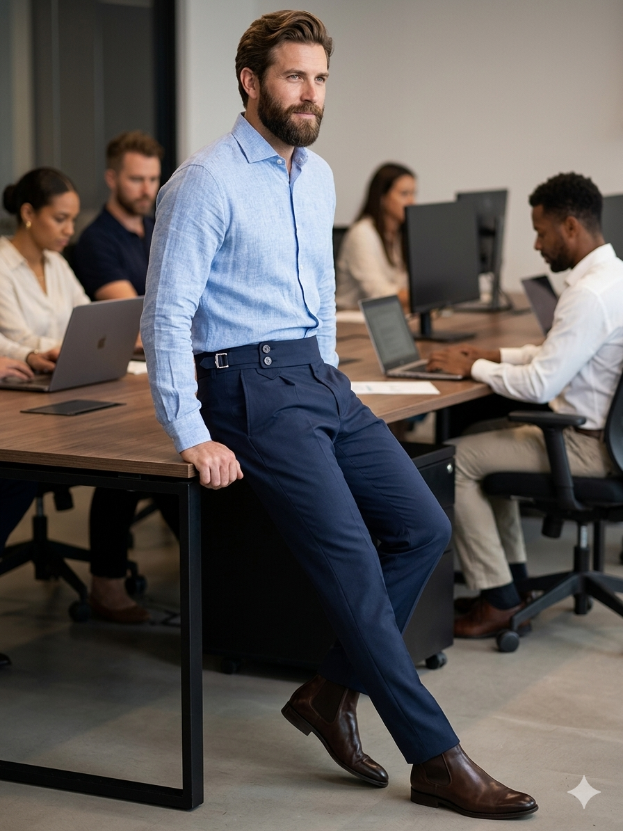 Pantalón marino. Roberto Bassi