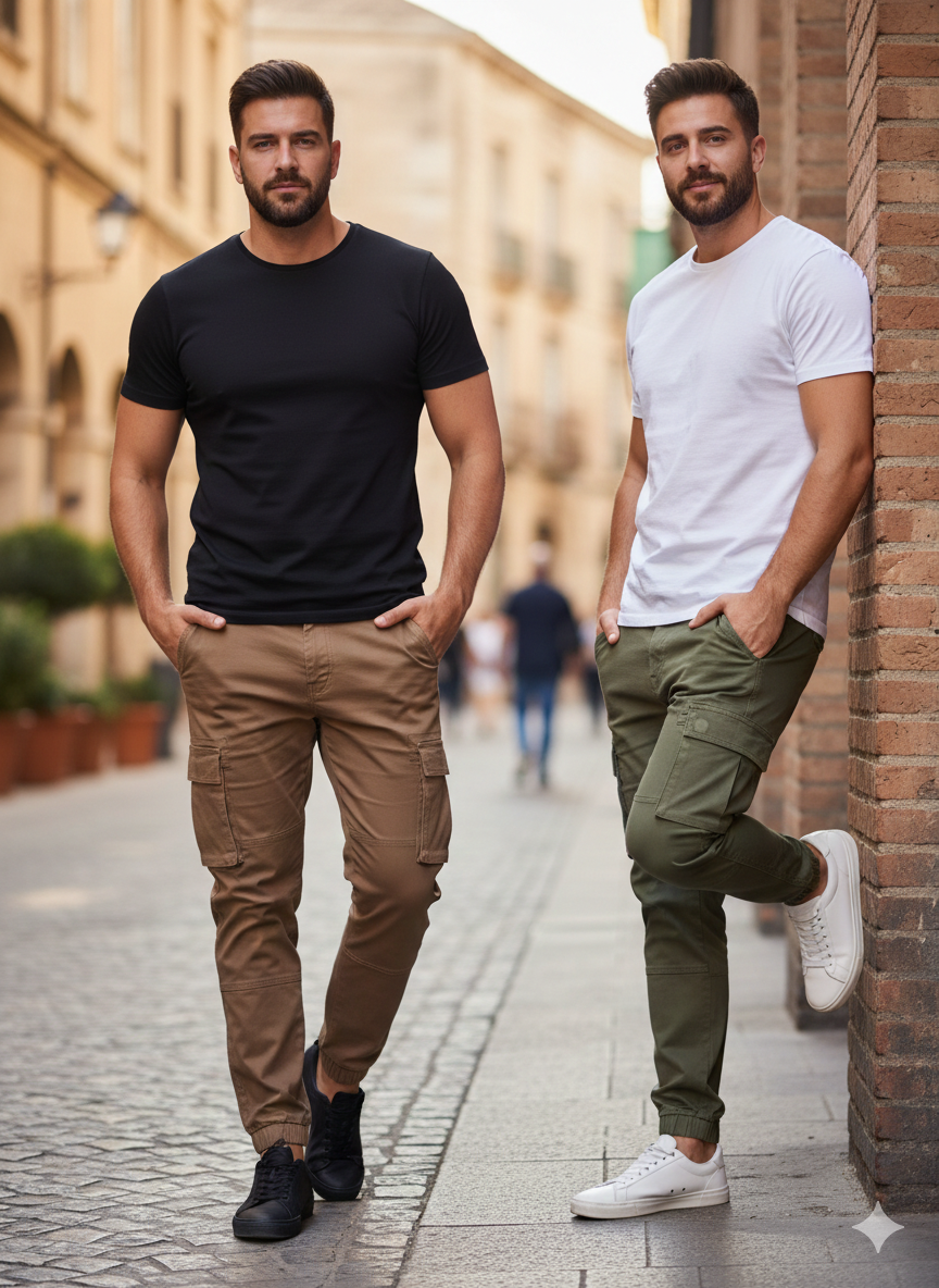 Pantalones verde y marrón. Only & Sons