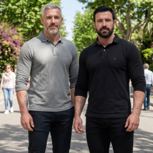 Polos de manga larga negro y gris. Tommy Hilfiger