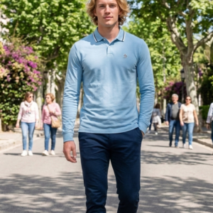 Polo manga larga azul. Penguin